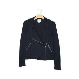 Silence + Noise Black Full Zip Moto Jacket